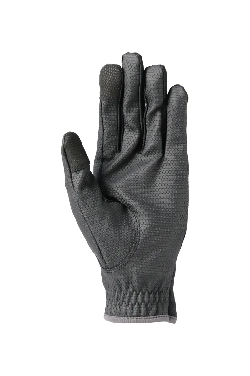 Hy Sport Active Young Rider Riding Gloves - Black/Pencil Point Grey-1
